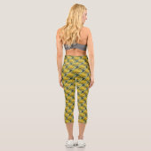 Leggings Capri Floral de roses jaunes (Verso)
