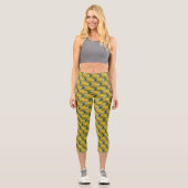 Leggings Capri Floral de roses jaunes (Recto)