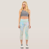 Leggings Capri Floral d'or lumineux sur Pastels Capris (Recto)
