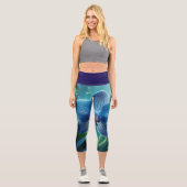 Leggings Capri Floral orchidée bleue (Recto)