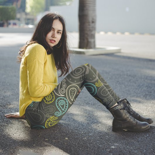 Leggings Capri Floral Paisley