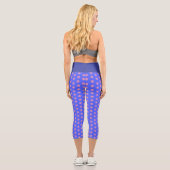 Leggings Capri Floral Pink And Blue Pattern (Verso)