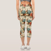 Leggings Capri Floral Thanksgiving Motif Vintage (1) (Verso)