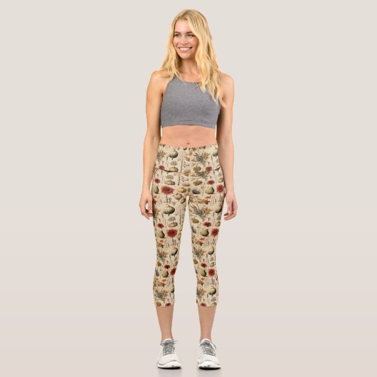 Leggings Capri Floral Thanksgiving Motif Vintage (3) (Recto)