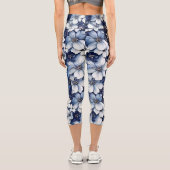 Leggings Capri Floral YOGA BLEU ET BLANC (Verso)