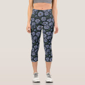 Leggings Capri Flore bleue (Recto)