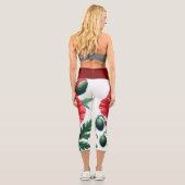 Leggings Capri Flore de pavot rouge (Verso)