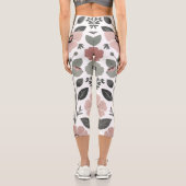 Leggings Capri Flore folk scandinave - Primroses stylisées (Verso)