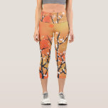 Leggings Capri Flore noire Printemps Coral Capri Leggi<br><div class="desc">Un joli tableau blanc en fleurs d'épine noire sur un arrière - plan de corail orange.
Inspiré par un hérisson près de l'endroit où je gare ma voiture.</div>