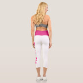 Leggings Capri Florida Girl Blanc & Rose Haut taille Capris (Verso)