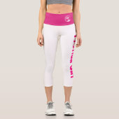 Leggings Capri Florida Girl Blanc & Rose Haut taille Capris (Recto)
