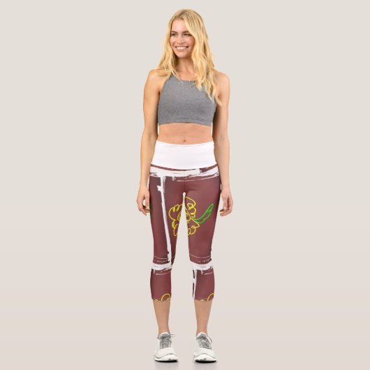 Leggings Capri flower paint capri (Recto)