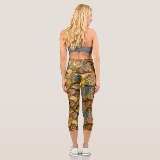 Leggings Capri Flower Pattern Design (Verso)