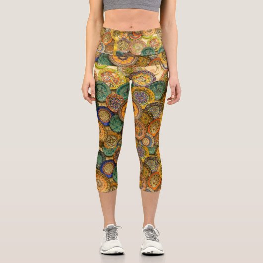 Leggings Capri Flower Pattern Design (Recto)