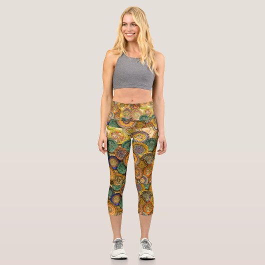 Leggings Capri Flower Pattern Design (Recto)
