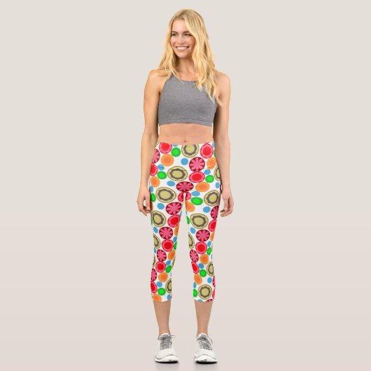 Leggings Capri Flower Power en rangées 002 (Recto)