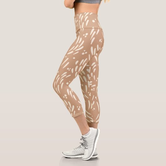 Leggings Capri Flux dans Tan et Crème (Gauche)