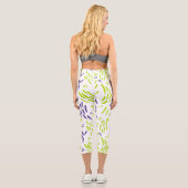Leggings Capri Flux de chaux vert et pourpre (Verso)