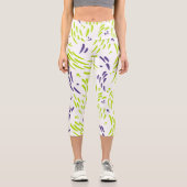 Leggings Capri Flux de chaux vert et pourpre (Recto)