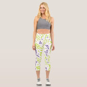 Leggings Capri Flux de chaux vert et pourpre (Recto)