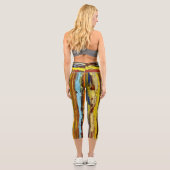 Leggings Capri Flux de peinture verticale Abstraits (Verso)