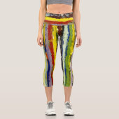 Leggings Capri Flux de peinture verticale Abstraits (Recto)