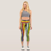 Leggings Capri Flux de peinture verticale Abstraits (Recto)