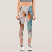 Leggings Capri Flux de plume abstrait – Élégance douce (Recto)
