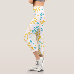 Leggings Capri Flux en turquoise et jaune