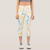 Leggings Capri Flux en turquoise et jaune (Recto)