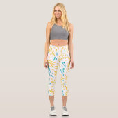 Leggings Capri Flux en turquoise et jaune (Recto)
