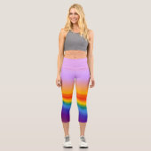 Leggings Capri Flux Prism - Dégradé Arc-en-ciel Pastel Wavy (Recto)