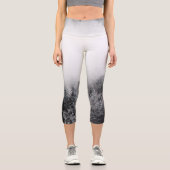 Leggings Capri Foie sur la forêt gelée (Recto)
