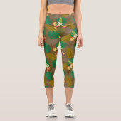 Leggings Capri Foliage tropical Brown été (Recto)