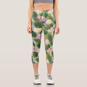 Leggings Capri Folithe tropical Gris d'été (Recto)