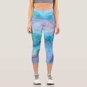Leggings Capri Fond de texture en pierre de marbre liquide abstra (Recto)