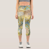 Leggings Capri Fond de texture en pierre de marbre liquide abstra (Recto)