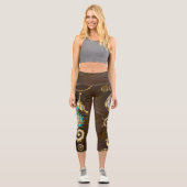Leggings Capri Fond en bois avec hippocampe mécanique (Recto)