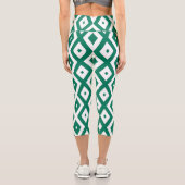 Leggings Capri Forest green and white diamond pattern (Verso)