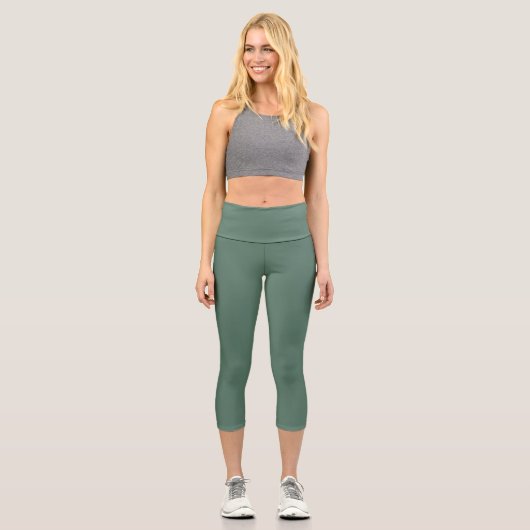 Leggings Capri Forêt Vert Haut taille Yoga Capris (Recto)