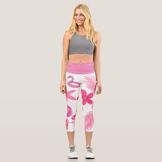 Leggings Capri Forme d'été rose (Recto)
