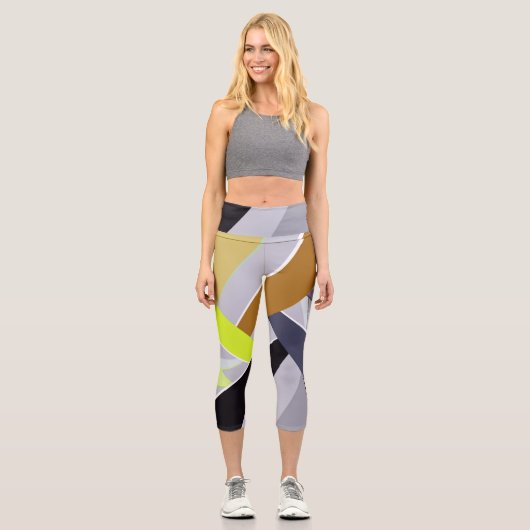 Leggings Capri Forme géométrique Abstraite 8 (Recto)