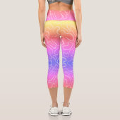 Leggings Capri forme géométrique blanche Abstraite (Verso)