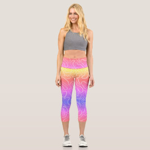 Leggings Capri forme géométrique blanche Abstraite