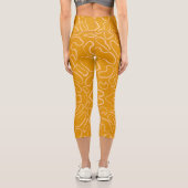 Leggings Capri forme géométrique blanche Abstraite (Verso)