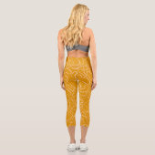 Leggings Capri forme géométrique blanche Abstraite (Verso)