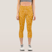 Leggings Capri forme géométrique blanche Abstraite (Recto)