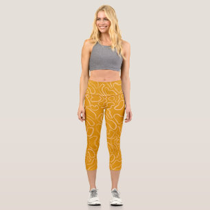 Leggings Capri forme géométrique blanche Abstraite