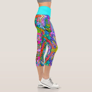Leggings Capri Formes abstraites très colorées art 9