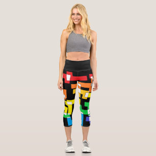 Leggings Capri Formes arc-en-ciel